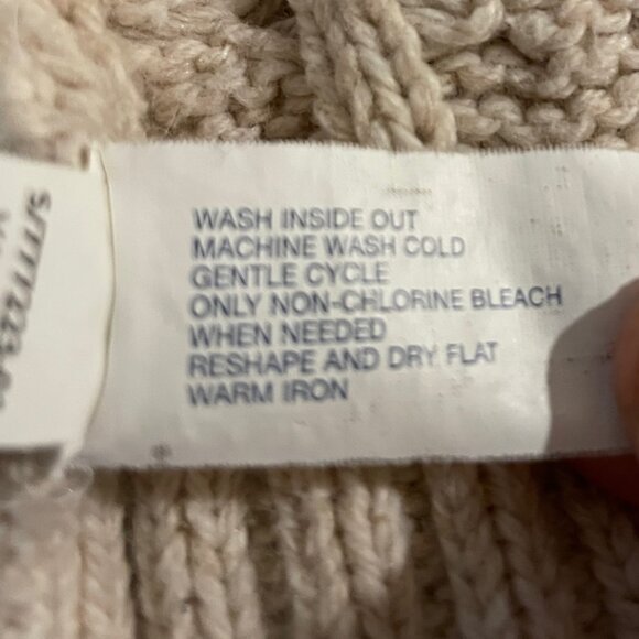 Women's Gap Long Cream Open Cable Knit Cardigan Size Large - Picture 4 of 5